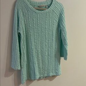 Soft Surroundings Light Green Textured Sweater